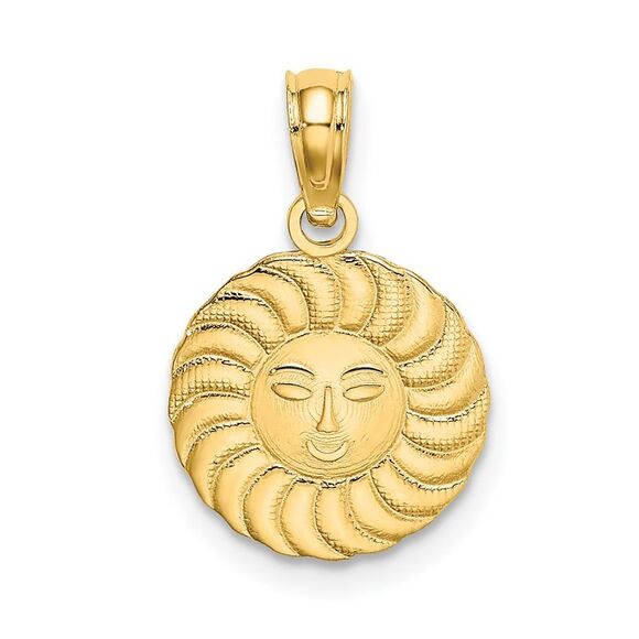 14k Yellow Gold Sun Charm